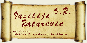 Vasilije Ratarević vizit kartica